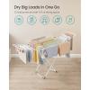 imageSONGMICS Clothes Drying Rack Metal Laundry Drying Rack Foldable SpaceSaving FreeStanding Airer with 2 Gullwings Indoor Outdoor Use Bed Linen Clothing Gray ULLR540G01White