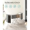 imageSONGMICS Clothes Drying Rack Metal Laundry Drying Rack Foldable SpaceSaving FreeStanding Airer with 2 Gullwings Indoor Outdoor Use Bed Linen Clothing Gray ULLR540G01Gray
