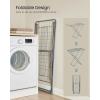 imageSONGMICS Clothes Drying Rack Metal Laundry Drying Rack Foldable SpaceSaving FreeStanding Airer with 2 Gullwings Indoor Outdoor Use Bed Linen Clothing Gray ULLR540G01Gray
