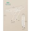 imageSONGMICS Clothes Drying Rack Metal Laundry Drying Rack Foldable SpaceSaving FreeStanding Airer with 2 Gullwings Indoor Outdoor Use Bed Linen Clothing Gray ULLR540G01White