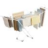 imageSONGMICS Clothes Drying Rack Metal Laundry Drying Rack Foldable SpaceSaving FreeStanding Airer with 2 Gullwings Indoor Outdoor Use Bed Linen Clothing Gray ULLR540G01White