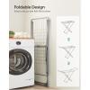 imageSONGMICS Clothes Drying Rack Metal Laundry Drying Rack Foldable SpaceSaving FreeStanding Airer with 2 Gullwings Indoor Outdoor Use Bed Linen Clothing Gray ULLR540G01Gray