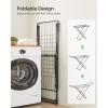 imageSONGMICS Clothes Drying Rack Metal Laundry Drying Rack Foldable SpaceSaving FreeStanding Airer with 2 Gullwings Indoor Outdoor Use Bed Linen Clothing Gray ULLR540G01Black