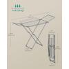 imageSONGMICS Clothes Drying Rack Metal Laundry Drying Rack Foldable SpaceSaving FreeStanding Airer with 2 Gullwings Indoor Outdoor Use Bed Linen Clothing Gray ULLR540G01Gray