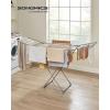 imageSONGMICS Clothes Drying Rack Metal Laundry Drying Rack Foldable SpaceSaving FreeStanding Airer with 2 Gullwings Indoor Outdoor Use Bed Linen Clothing Gray ULLR540G01Gray