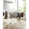 imageSONGMICS Clothes Drying Rack Metal Laundry Drying Rack Foldable SpaceSaving FreeStanding Airer with 2 Gullwings Indoor Outdoor Use Bed Linen Clothing Gray ULLR540G01White