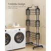 imageSONGMICS Clothes Drying Rack Stand 4Tier Foldable Laundry Drying Rack 681Inch Tall Steel Rolling Clothes Horses Dryer Rack Easy to Assemble Indoor Outdoor Use Dove Gray ULLR701G01Black