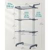 imageSONGMICS Clothes Drying Rack Stand 4Tier Foldable Laundry Drying Rack 681Inch Tall Steel Rolling Clothes Horses Dryer Rack Easy to Assemble Indoor Outdoor Use Dove Gray ULLR701G01Dove Gray