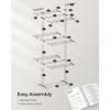 imageSONGMICS Clothes Drying Rack Stand 4Tier Foldable Laundry Drying Rack 681Inch Tall Steel Rolling Clothes Horses Dryer Rack Easy to Assemble Indoor Outdoor Use Dove Gray ULLR701G01Dove Gray