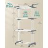 imageSONGMICS Clothes Drying Rack Stand 4Tier Foldable Laundry Drying Rack 681Inch Tall Steel Rolling Clothes Horses Dryer Rack Easy to Assemble Indoor Outdoor Use Dove Gray ULLR701G01White  Gray