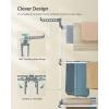 imageSONGMICS Clothes Drying Rack Stand 4Tier Foldable Laundry Drying Rack 681Inch Tall Steel Rolling Clothes Horses Dryer Rack Easy to Assemble Indoor Outdoor Use Dove Gray ULLR701G01White  Gray