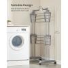 imageSONGMICS Clothes Drying Rack Stand 4Tier Foldable Laundry Drying Rack 681Inch Tall Steel Rolling Clothes Horses Dryer Rack Easy to Assemble Indoor Outdoor Use Dove Gray ULLR701G01Dove Gray