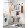 imageSONGMICS Clothes Drying Rack Stand 4Tier Foldable Laundry Drying Rack 681Inch Tall Steel Rolling Clothes Horses Dryer Rack Easy to Assemble Indoor Outdoor Use Dove Gray ULLR701G01Dove Gray