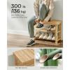 imageSONGMICS Coat Rack Shoe Bench Set 3Tier Bamboo Shoe Rack Bench Multifunctional 5 Double Metal Hooks for Entryway Hallway Bedroom Natural Beige ULCR004N01V1Natural Beige