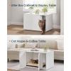imageSONGMICS HOME Superfast Toolless Assembly Cat Litter Box Enclosure Cat House for Large Cats PushtoOpen Doors Display Side Table Coffee Table Minimalist Modern Snow White UPCL013W01