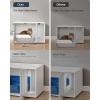 imageSONGMICS HOME Superfast Toolless Assembly Cat Litter Box Enclosure Cat House for Large Cats PushtoOpen Doors Display Side Table Coffee Table Minimalist Modern Snow White UPCL013W01