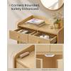 imageSONGMICS HOME Superfast Toolless Assembly Storage Cabinet Accent Buffet Cabinet with Lighting and Glass Shelf Sideboard Minimalist Snow White UBBK372W02Oak Beige