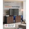 imageSONGMICS HOME Superfast Toolless Assembly Storage Cabinet Accent Buffet Cabinet with Lighting and Glass Shelf Sideboard Minimalist Snow White UBBK372W02Natural Walnut  Ebony Black