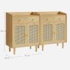 imageSONGMICS HOME Superfast Toolless Assembly Storage Cabinet Accent Buffet Cabinet with Lighting and Glass Shelf Sideboard Minimalist Snow White UBBK372W02Oak Beige