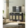 imageSONGMICS HOME Superfast Toolless Assembly Storage Cabinet Accent Buffet Cabinet with Lighting and Glass Shelf Sideboard Minimalist Snow White UBBK372W02Ebony Black