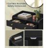imageSONGMICS HOME Superfast Toolless Assembly Storage Cabinet Accent Buffet Cabinet with Lighting and Glass Shelf Sideboard Minimalist Snow White UBBK372W02Ebony Black