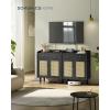 imageSONGMICS HOME Superfast Toolless Assembly Storage Cabinet Accent Buffet Cabinet with Lighting and Glass Shelf Sideboard Minimalist Snow White UBBK372W02Ebony Black