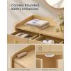 imageSONGMICS HOME Superfast Toolless Assembly Storage Cabinet Accent Buffet Cabinet with Lighting and Glass Shelf Sideboard Minimalist Snow White UBBK372W02Oak Beige