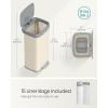 imageSONGMICS Kitchen Trash Can 21 Gallon 80 L Stainless Steel Garbage Can with StayOpen Lid and Stepon Pedal Soft Closure Tall Large and SpaceSaving Silver and Black ULTB534E01Sand Beige  Dove Gray