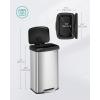 imageSONGMICS Kitchen Trash Can 21 Gallon 80 L Stainless Steel Garbage Can with StayOpen Lid and Stepon Pedal Soft Closure Tall Large and SpaceSaving Silver and Black ULTB534E01Silver  Black