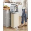 imageSONGMICS Kitchen Trash Can 21 Gallon 80 L Stainless Steel Garbage Can with StayOpen Lid and Stepon Pedal Soft Closure Tall Large and SpaceSaving Silver and Black ULTB534E01Sand Beige  Dove Gray
