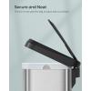 imageSONGMICS Kitchen Trash Can 21 Gallon 80 L Stainless Steel Garbage Can with StayOpen Lid and Stepon Pedal Soft Closure Tall Large and SpaceSaving Silver and Black ULTB534E01Silver  Black