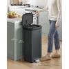 imageSONGMICS Kitchen Trash Can 21 Gallon 80 L Stainless Steel Garbage Can with StayOpen Lid and Stepon Pedal Soft Closure Tall Large and SpaceSaving Silver and Black ULTB534E01Charcoal Gray  Black