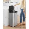 imageSONGMICS Kitchen Trash Can 21 Gallon 80 L Stainless Steel Garbage Can with StayOpen Lid and Stepon Pedal Soft Closure Tall Large and SpaceSaving Silver and Black ULTB534E01Silver  Black
