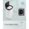 imageSONGMICS Kitchen Trash Can 21 Gallon 80 L Stainless Steel Garbage Can with StayOpen Lid and Stepon Pedal Soft Closure Tall Large and SpaceSaving Silver and Black ULTB534E01White  Black
