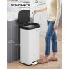 imageSONGMICS Kitchen Trash Can 21 Gallon 80 L Stainless Steel Garbage Can with StayOpen Lid and Stepon Pedal Soft Closure Tall Large and SpaceSaving Silver and Black ULTB534E01White  Black