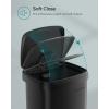 imageSONGMICS Kitchen Trash Can 21 Gallon 80 L Stainless Steel Garbage Can with StayOpen Lid and Stepon Pedal Soft Closure Tall Large and SpaceSaving Silver and Black ULTB534E01Black