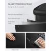 imageSONGMICS Kitchen Trash Can 21 Gallon 80 L Stainless Steel Garbage Can with StayOpen Lid and Stepon Pedal Soft Closure Tall Large and SpaceSaving Silver and Black ULTB534E01Black
