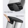 imageSONGMICS Kitchen Trash Can 21 Gallon 80 L Stainless Steel Garbage Can with StayOpen Lid and Stepon Pedal Soft Closure Tall Large and SpaceSaving Silver and Black ULTB534E01Silver  Black