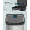 imageSONGMICS Kitchen Trash Can 21 Gallon 80 L Stainless Steel Garbage Can with StayOpen Lid and Stepon Pedal Soft Closure Tall Large and SpaceSaving Silver and Black ULTB534E01Silver  Black