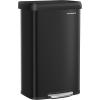 imageSONGMICS Kitchen Trash Can 21 Gallon 80 L Stainless Steel Garbage Can with StayOpen Lid and Stepon Pedal Soft Closure Tall Large and SpaceSaving Silver and Black ULTB534E01Black