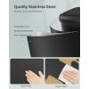 imageSONGMICS Kitchen Trash Can 21 Gallon 80 L Stainless Steel Garbage Can with StayOpen Lid and Stepon Pedal Soft Closure Tall Large and SpaceSaving Silver and Black ULTB534E01Black