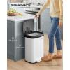 imageSONGMICS Kitchen Trash Can 21 Gallon 80 L Stainless Steel Garbage Can with StayOpen Lid and Stepon Pedal Soft Closure Tall Large and SpaceSaving Silver and Black ULTB534E01White  Black