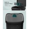 imageSONGMICS Kitchen Trash Can 21 Gallon 80 L Stainless Steel Garbage Can with StayOpen Lid and Stepon Pedal Soft Closure Tall Large and SpaceSaving Silver and Black ULTB534E01Black