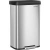 imageSONGMICS Kitchen Trash Can 21 Gallon 80 L Stainless Steel Garbage Can with StayOpen Lid and Stepon Pedal Soft Closure Tall Large and SpaceSaving Silver and Black ULTB534E01Silver  Black