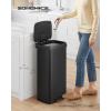 imageSONGMICS Kitchen Trash Can 21 Gallon 80 L Stainless Steel Garbage Can with StayOpen Lid and Stepon Pedal Soft Closure Tall Large and SpaceSaving Silver and Black ULTB534E01Black