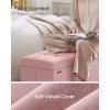 imageSONGMICS Storage Ottoman Bench Folding Storage Chest 15 x 30 x 152 Inches Foot Rest Stool 20 Gal 77 L Velvet Surface for Bedroom Entryway Living Room Cappuccino Beige ULSF0517W02Jelly Pink