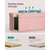 imageSONGMICS Storage Ottoman Bench Folding Storage Chest 15 x 30 x 152 Inches Foot Rest Stool 20 Gal 77 L Velvet Surface for Bedroom Entryway Living Room Cappuccino Beige ULSF0517W02Jelly Pink