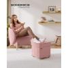 imageSONGMICS Storage Ottoman Bench Folding Storage Chest 15 x 30 x 152 Inches Foot Rest Stool 20 Gal 77 L Velvet Surface for Bedroom Entryway Living Room Cappuccino Beige ULSF0517W02Jelly Pink