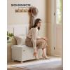 imageSONGMICS Storage Ottoman Bench Folding Storage Chest 15 x 30 x 152 Inches Foot Rest Stool 20 Gal 77 L Velvet Surface for Bedroom Entryway Living Room Cappuccino Beige ULSF0517W02Cappuccino Beige