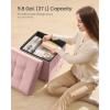 imageSONGMICS Storage Ottoman Bench Folding Storage Chest 15 x 30 x 152 Inches Foot Rest Stool 20 Gal 77 L Velvet Surface for Bedroom Entryway Living Room Cappuccino Beige ULSF0517W02Jelly Pink